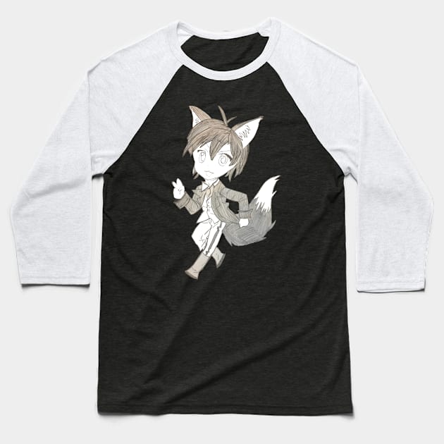 Chibi Fox Boy Baseball T-Shirt by CBCHIBI